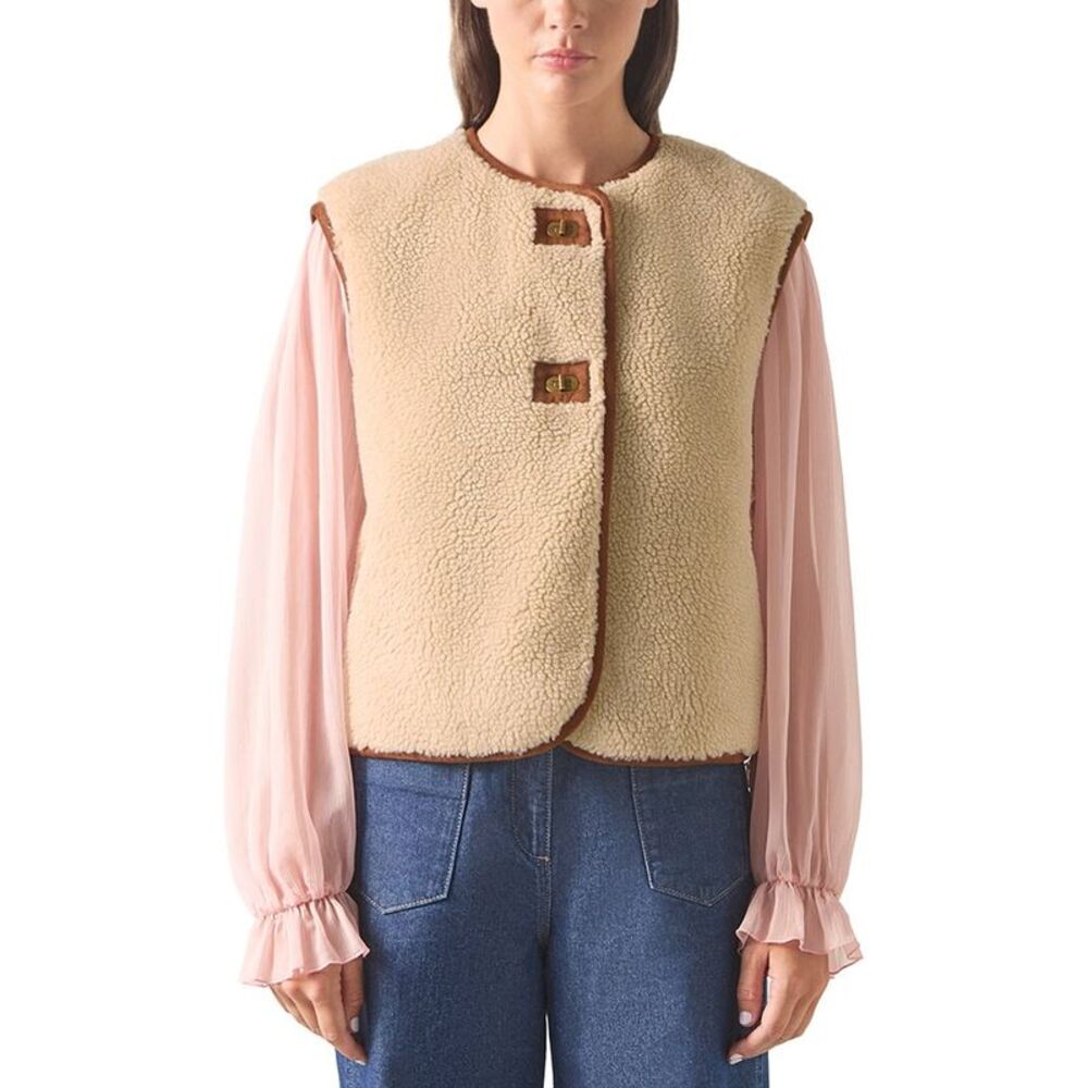 Lk Bennett Womens Bow Gilet, Brown
